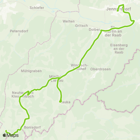 Verkehrsverbund Ost-Region Jennersdorf - Minihof Liebau - Neuhaus / Klausenbach - Kalch map
