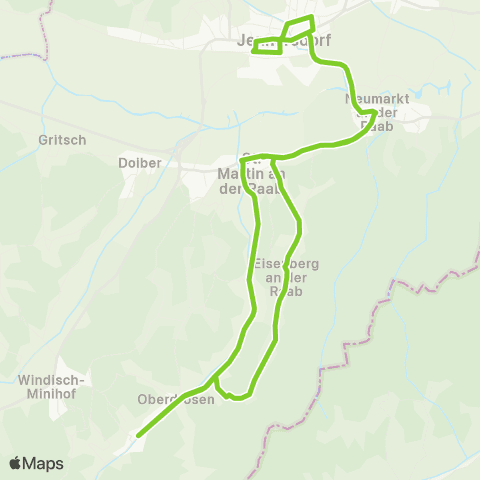 Verkehrsverbund Ost-Region Jennersdorf - St.Martin / Raab - Oberdrosen - Jennersdorf map