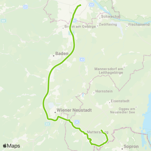 Verkehrsverbund Ost-Region Wien - Mattersburg - Draßburg map