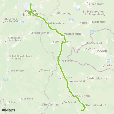 Verkehrsverbund Ost-Region Steinberg / Rabnitz - Wiener Neustadt map