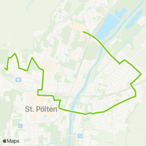 Verkehrsverbund Ost-Region Stadtverkehr St. Pölten Traisenpark - Megaplex - Hbf. - Friedhof map