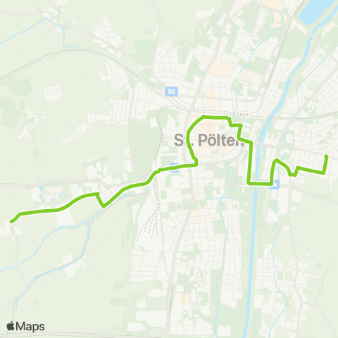 Verkehrsverbund Ost-Region Stadtverkehr St. Pölten Hafing - Hbf. - Landhaus - Rudolf-Tornar-Straße map