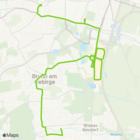 Verkehrsverbund Ost-Region Wien Liesing - Vösendorf SCS - Brunn / Gebirge - Mödling map