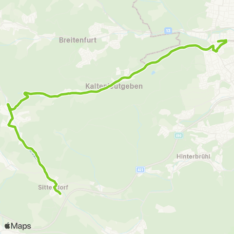 Verkehrsverbund Ost-Region Sittendorf - Kaltenleutgeben - Wien Rodaun map