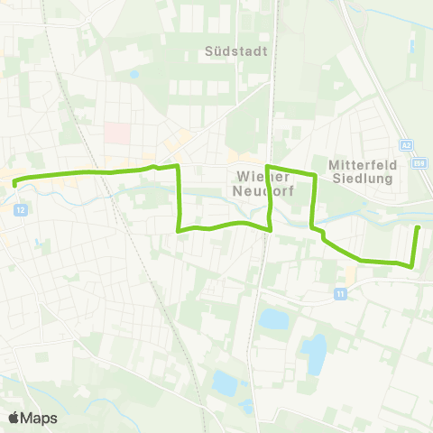 Verkehrsverbund Ost-Region Schülerverkehr Wiener Neudorf - Mödling map