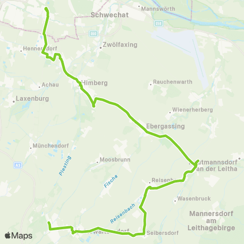 Verkehrsverbund Ost-Region Wien Oberlaa - Himberg - Ebergassing - Ebreichsdorf map