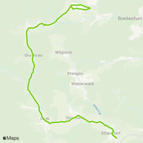 Verkehrsverbund Ost-Region Sittendorf - Grub - Breitenfurt map