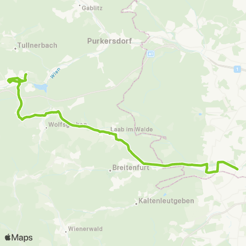 Verkehrsverbund Ost-Region Wien Liesing - Laab - Wolfsgraben - Tullnerbach-Pressbaum map