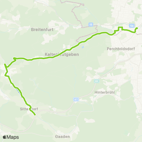 Verkehrsverbund Ost-Region Wien Liesing - Kaltenleutgeben - Sulz - Sittendorf map