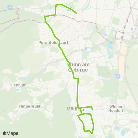 Verkehrsverbund Ost-Region Wien Liesing - Perchtoldsdorf - Mödling map