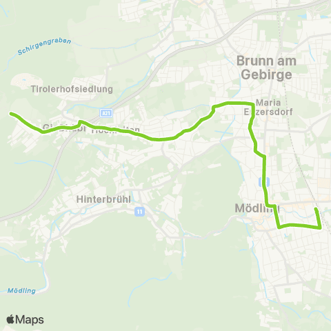 Verkehrsverbund Ost-Region Mödling - Maria Enzersdorf - Gießhübl map