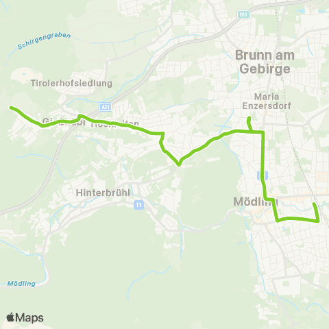 Verkehrsverbund Ost-Region Mödling - Maria Enzersdorf - Gießhübl map