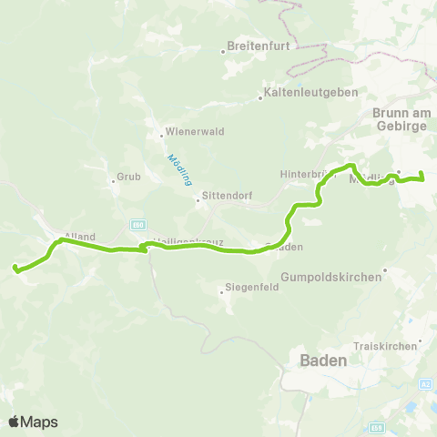 Verkehrsverbund Ost-Region Mödling - Hinterbrühl - Gaaden - Heiligenkreuz - Alland map