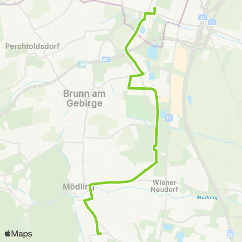 Verkehrsverbund Ost-Region Wien Siebenhirten - Maria Enzersdorf Südstadt - Mödling map