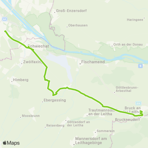 Verkehrsverbund Ost-Region Simmering - Schwadorf - Bruck / Leitha map
