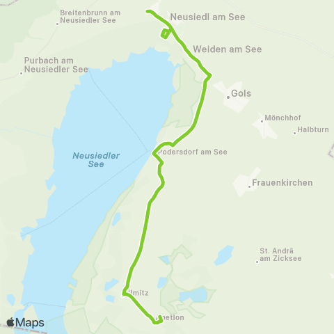 Verkehrsverbund Ost-Region Neusiedl / See - Podersdorf - Apetlon map
