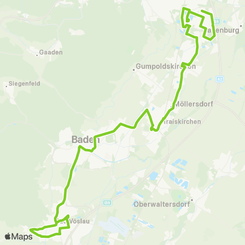 Verkehrsverbund Ost-Region Bad Vöslau - Baden - Neu Guntramsdorf - IZ NÖ-Süd map