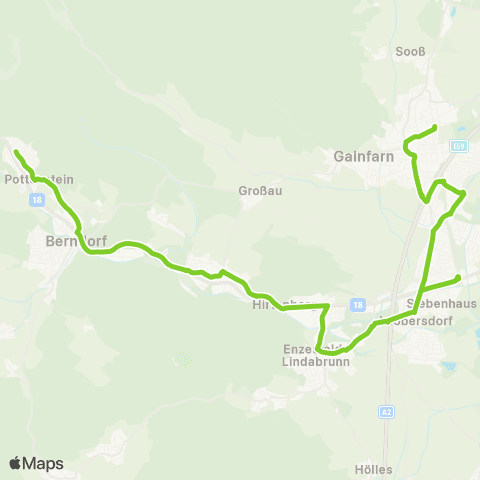 Verkehrsverbund Ost-Region Bad Vöslau - Leobersdorf - Pottenstein map