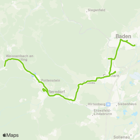 Verkehrsverbund Ost-Region Baden - Bad Vöslau - Berndorf - Weissenbach / Triesting map