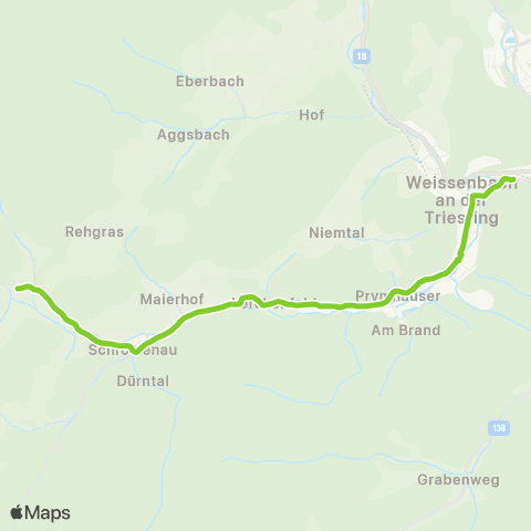 Verkehrsverbund Ost-Region Weissenbach / Triesting - Furth / Triesting map