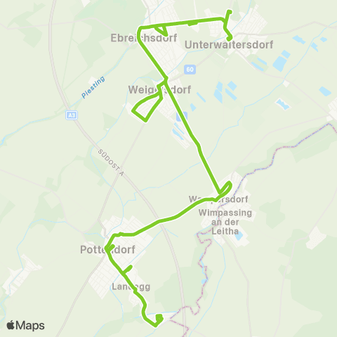Verkehrsverbund Ost-Region Unterwaltersdorf - Ebreichsdorf - Landegg map