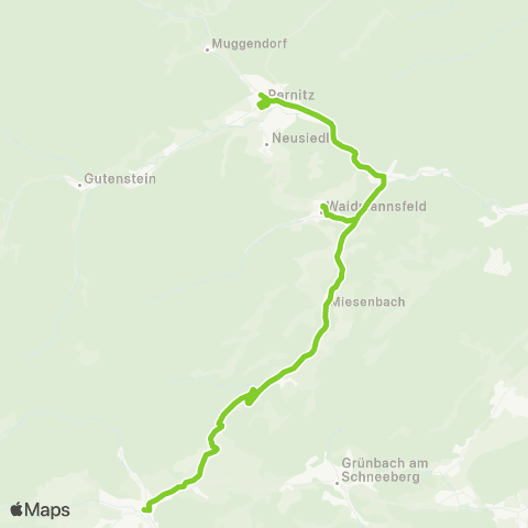Verkehrsverbund Ost-Region Pernitz - (Feichtenbach) - Puchberg am Schneeberg map