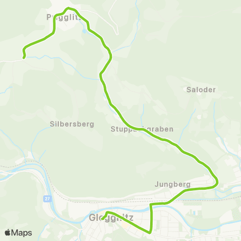 Verkehrsverbund Ost-Region Gloggnitz - Stuppach - Prigglitz map