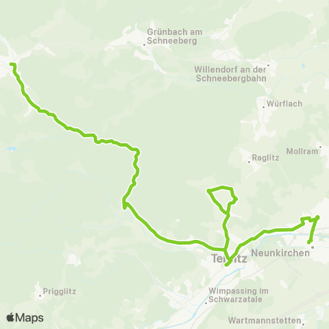 Verkehrsverbund Ost-Region Neunkirchen - Puchberg - Losenheim map