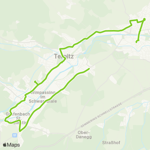 Verkehrsverbund Ost-Region Neunkirchen - Pottschach - St. Valentin map