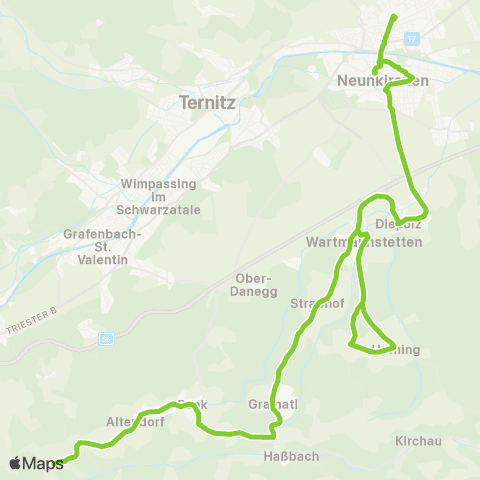 Verkehrsverbund Ost-Region Neunkirchen - Wartmannstetten - Schönstadl map