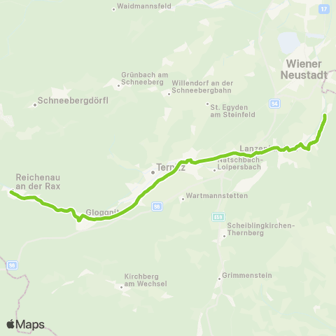 Verkehrsverbund Ost-Region Reichenau / Rax - Katzelsdorf map