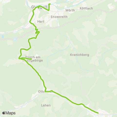 Verkehrsverbund Ost-Region Gloggnitz - Otterthal - Kirchberg / Wechsel map