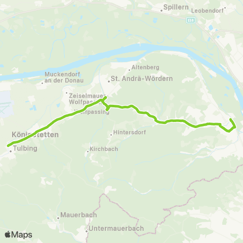 Verkehrsverbund Ost-Region Klosterneuburg - St. Andrä-Wördern - Tulbing map