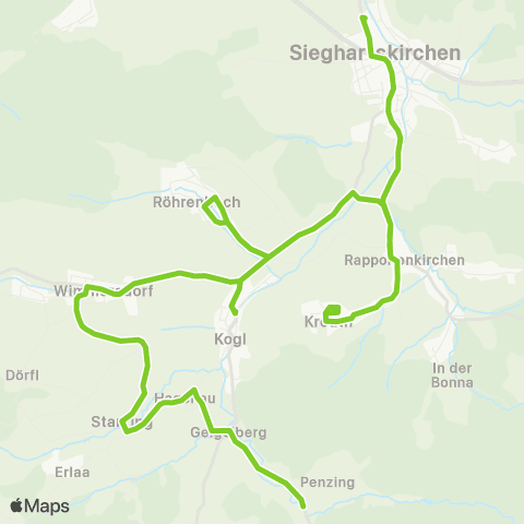 Verkehrsverbund Ost-Region Sieghartskirchen - Kogl - Kronstein map