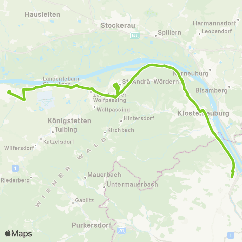 Verkehrsverbund Ost-Region Heiligenstadt - Klosterneuburg - St. Andrä-Wördern - Tulln map