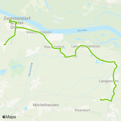 Verkehrsverbund Ost-Region Tullnerfeld Bhf. - Zwentendorf - Dürnrohr Baustellen-Fahrplan map