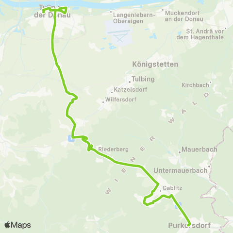 Verkehrsverbund Ost-Region Purkersdorf / Gablitz - Ollern - Tulln map