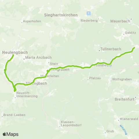 Verkehrsverbund Ost-Region Tullnerbach - Eichgraben - Altlengbach - Neulengbach map