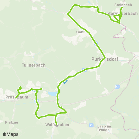 Verkehrsverbund Ost-Region Mauerbach - Wolfsgraben - Pressbaum map