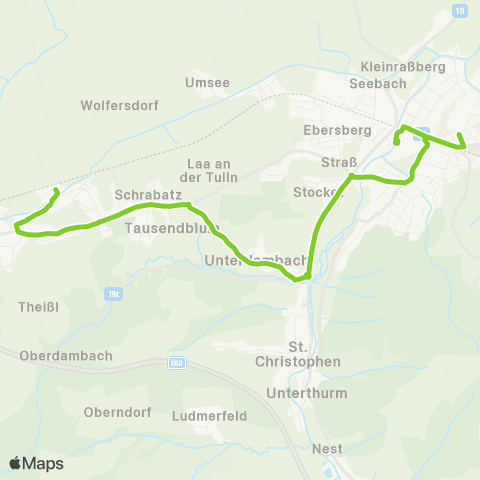Verkehrsverbund Ost-Region Ollersbach - St. Christophen - Neulengbach map