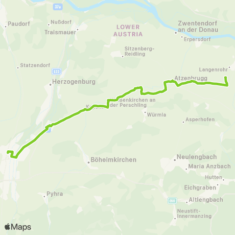 Verkehrsverbund Ost-Region St. Pölten Hbf. - Kapelln - Tullnerfeld Bhf. map