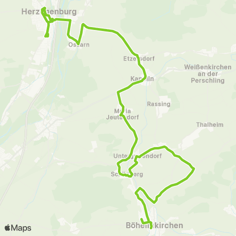 Verkehrsverbund Ost-Region Böheimkirchen - Kapelln - Herzogenburg map