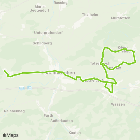 Verkehrsverbund Ost-Region Grub - Böheimkirchen - Totzenbach map