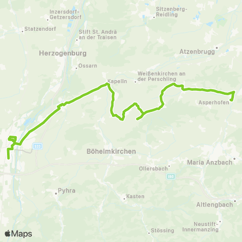 Verkehrsverbund Ost-Region St. Pölten - Kapelln - Asperhofen map