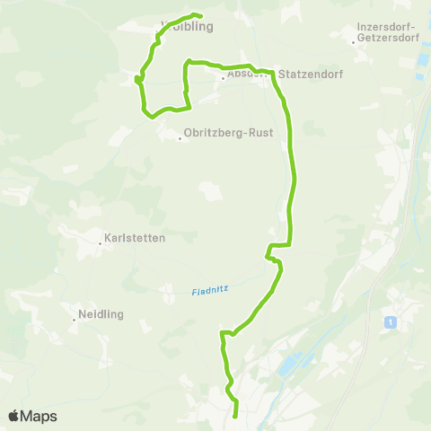 Verkehrsverbund Ost-Region St. Pölten - Statzendorf - Unterwölbling map