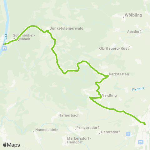 Verkehrsverbund Ost-Region St. Pölten - Karlstetten - Gansbach - Aggsbach map