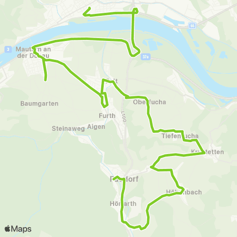 Verkehrsverbund Ost-Region Krems - Höbenbach - Paudorf map