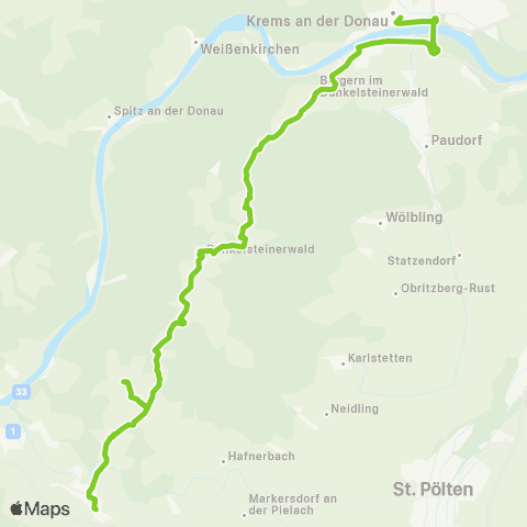 Verkehrsverbund Ost-Region Krems - Gansbach - Loosdorf map