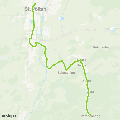 Verkehrsverbund Ost-Region St. Pölten - Harland - Perschenegg map