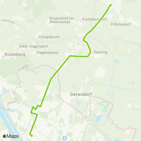 Verkehrsverbund Ost-Region Wien Floridsdorf - Seyring - Wolkersdorf map
